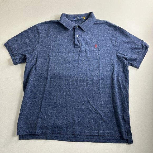Mens Polo Ralph Lauren Polo Shirt Blue Size 2XB Big Short Sleeve Preppy Casual‎ - Picture 1 of 9